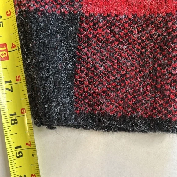 Allie & Rob Collared Lightweight Red Black Paid Open Front Pocket Cardigan Sz XL - Picture 10 of 10